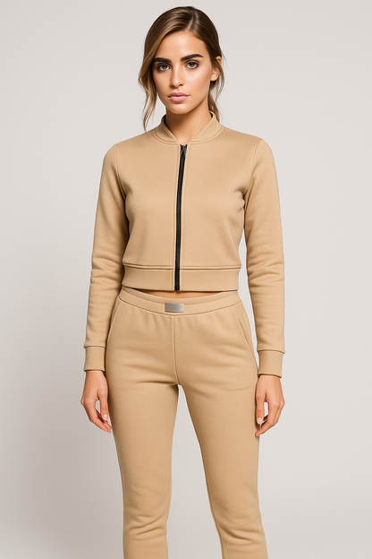 Visilisa | Damen Freizeit-Trainingsanzug mit Zip-Jacke und Jogginghose