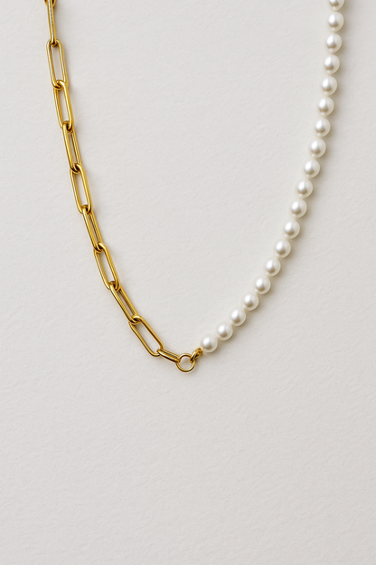 Louis | Hybrid-Perlenkette mit Gliederkette