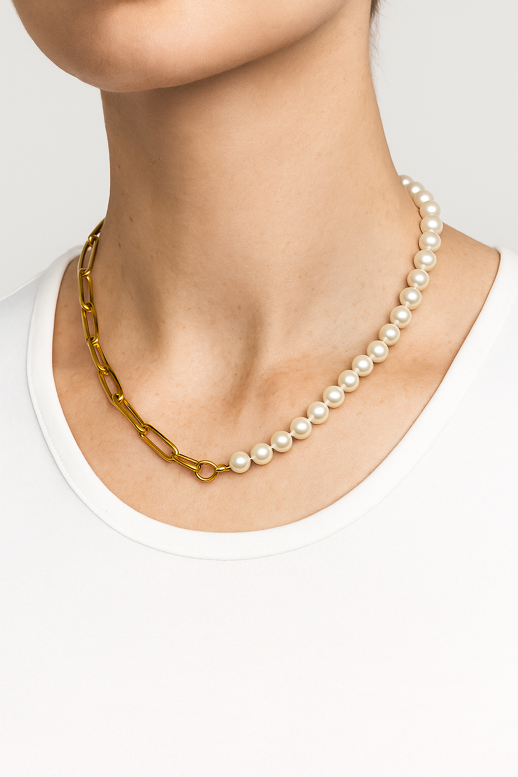 Louis | Hybrid-Perlenkette mit Gliederkette