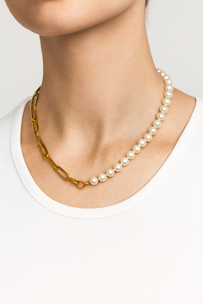 Louis | Hybrid-Perlenkette mit Gliederkette