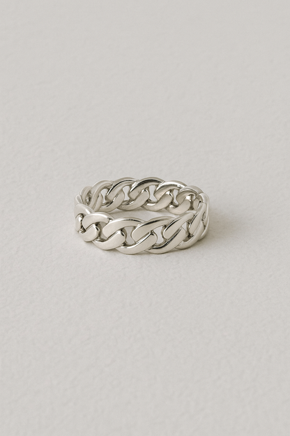 Chain Link Ring | Silberner Kettenring für Damen & Herren