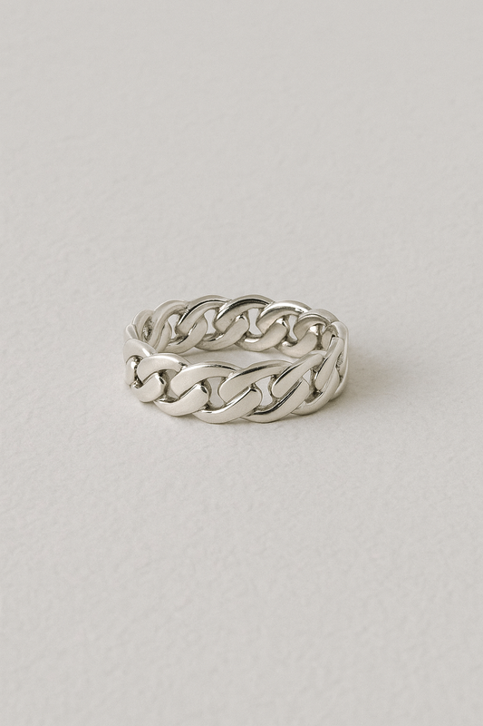 Chain Link Ring | Silberner Kettenring für Damen & Herren