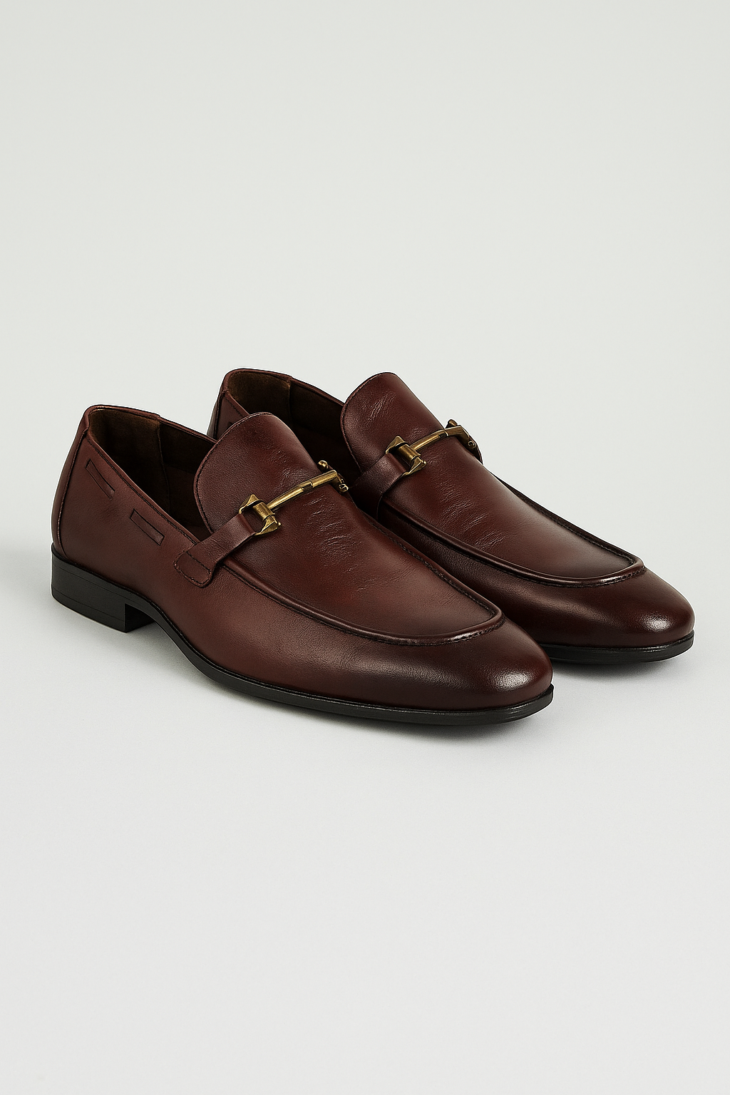Gavin| Herren Klassische Leder-Loafers in Braun mit Zierspange