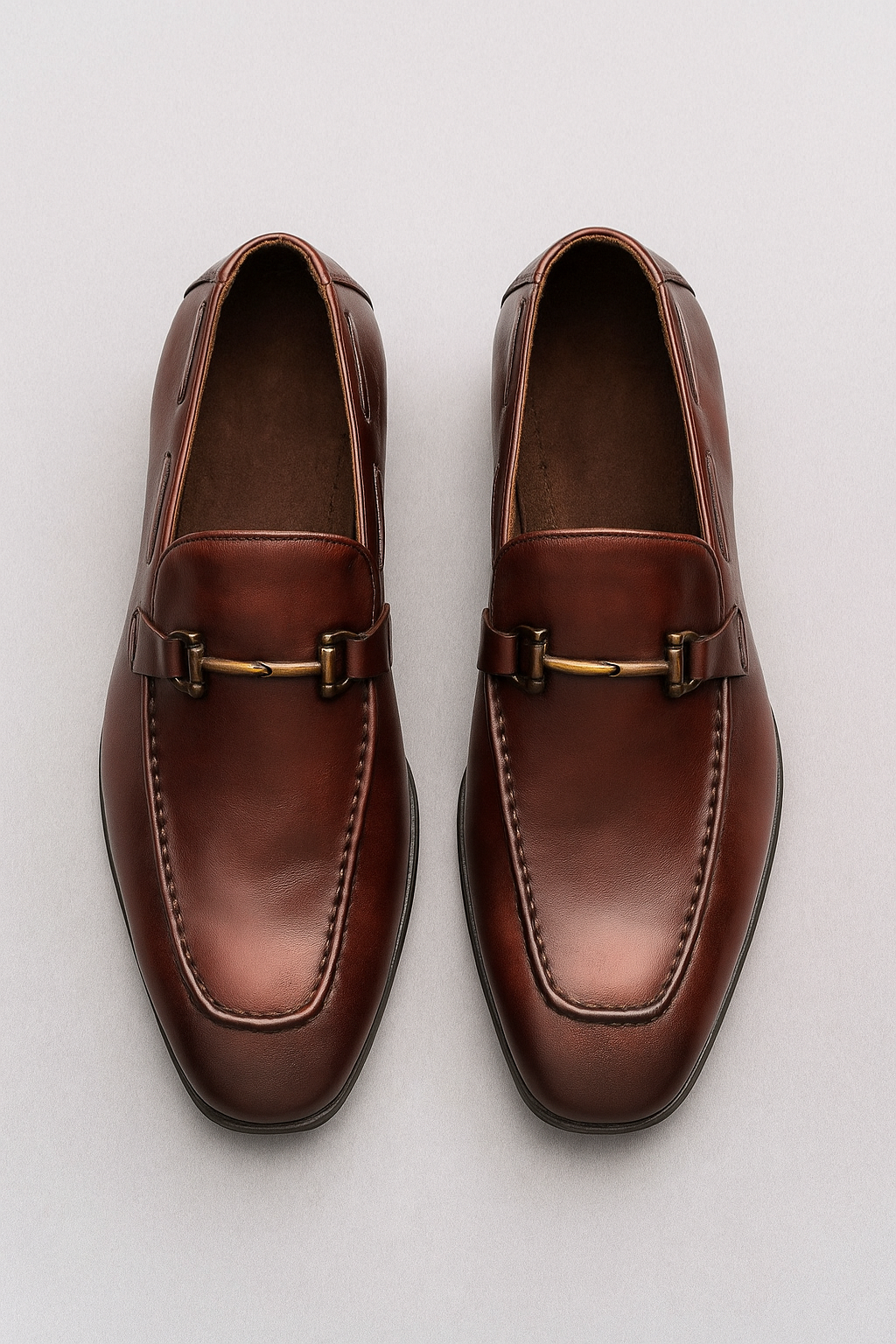 Gavin| Herren Klassische Leder-Loafers in Braun mit Zierspange