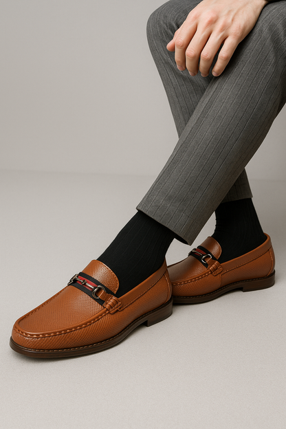 Harison | Herren Leder-Driving-Loafers in Braun mit Zierdetail