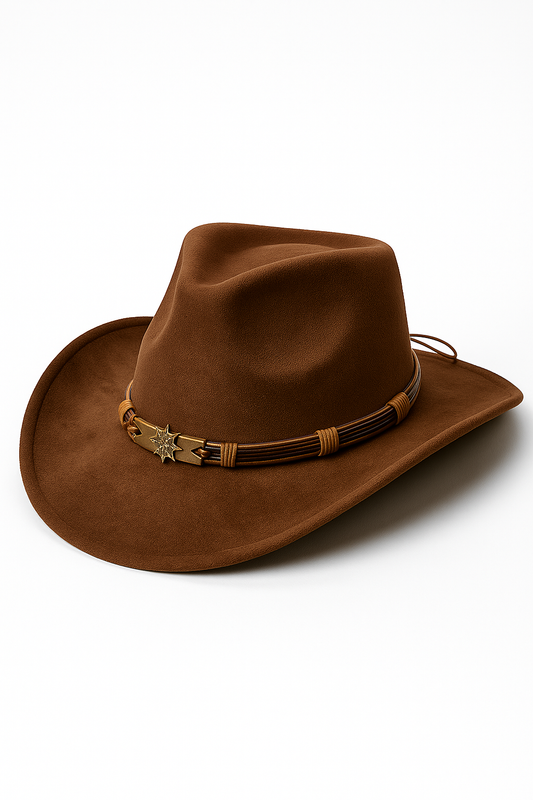 Steen | Klassischer Cowboyhut aus Wildleder mit Zierband