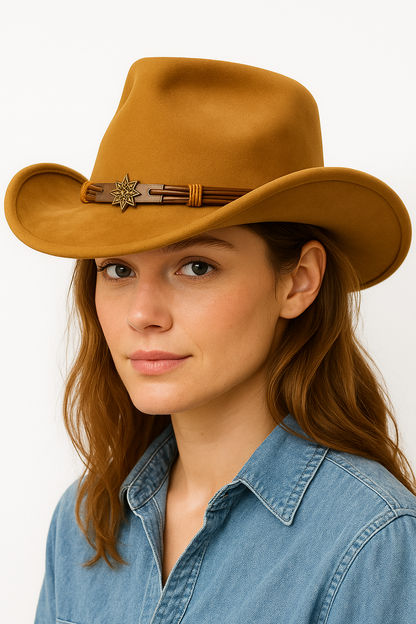 Steen | Klassischer Cowboyhut aus Wildleder mit Zierband