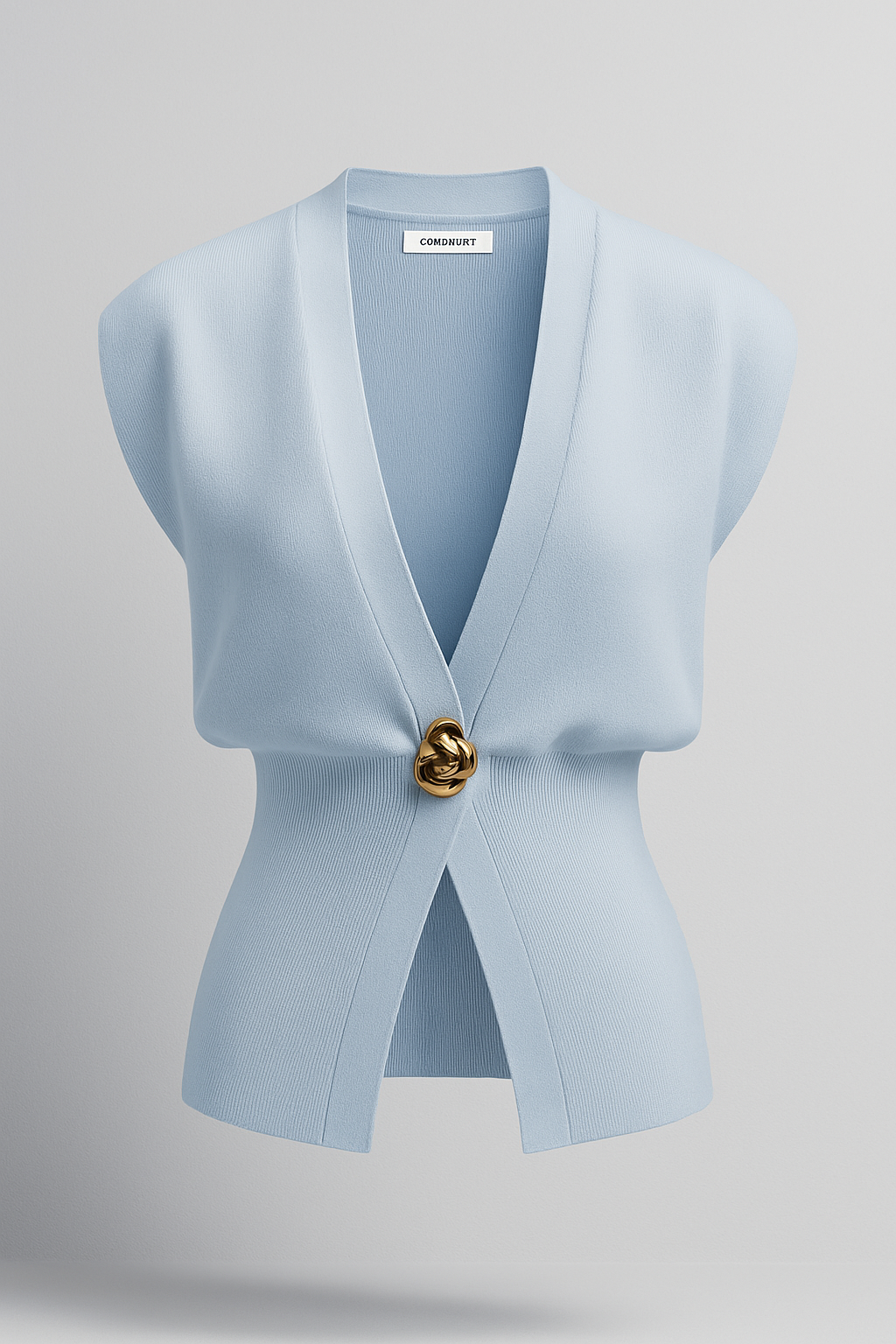 Iris |  Elegante Damen Strickweste mit Goldknopf