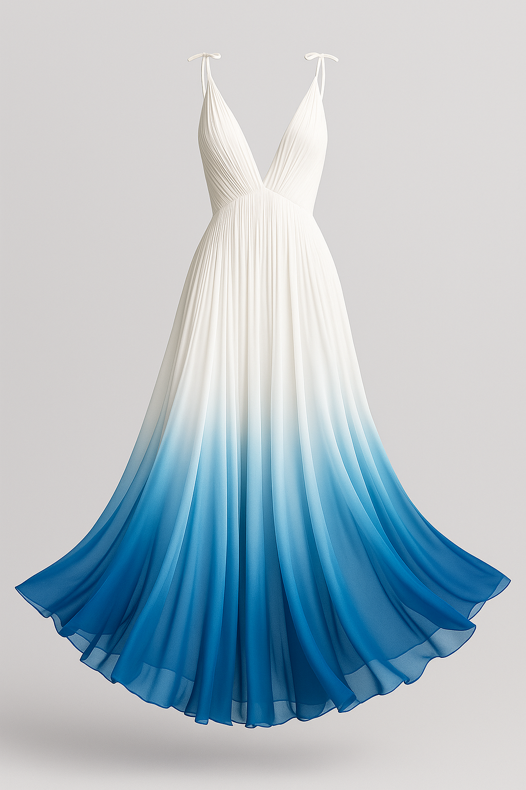 Marina | Elegantes Ombré-Maxikleid mit tiefem V-Ausschnitt