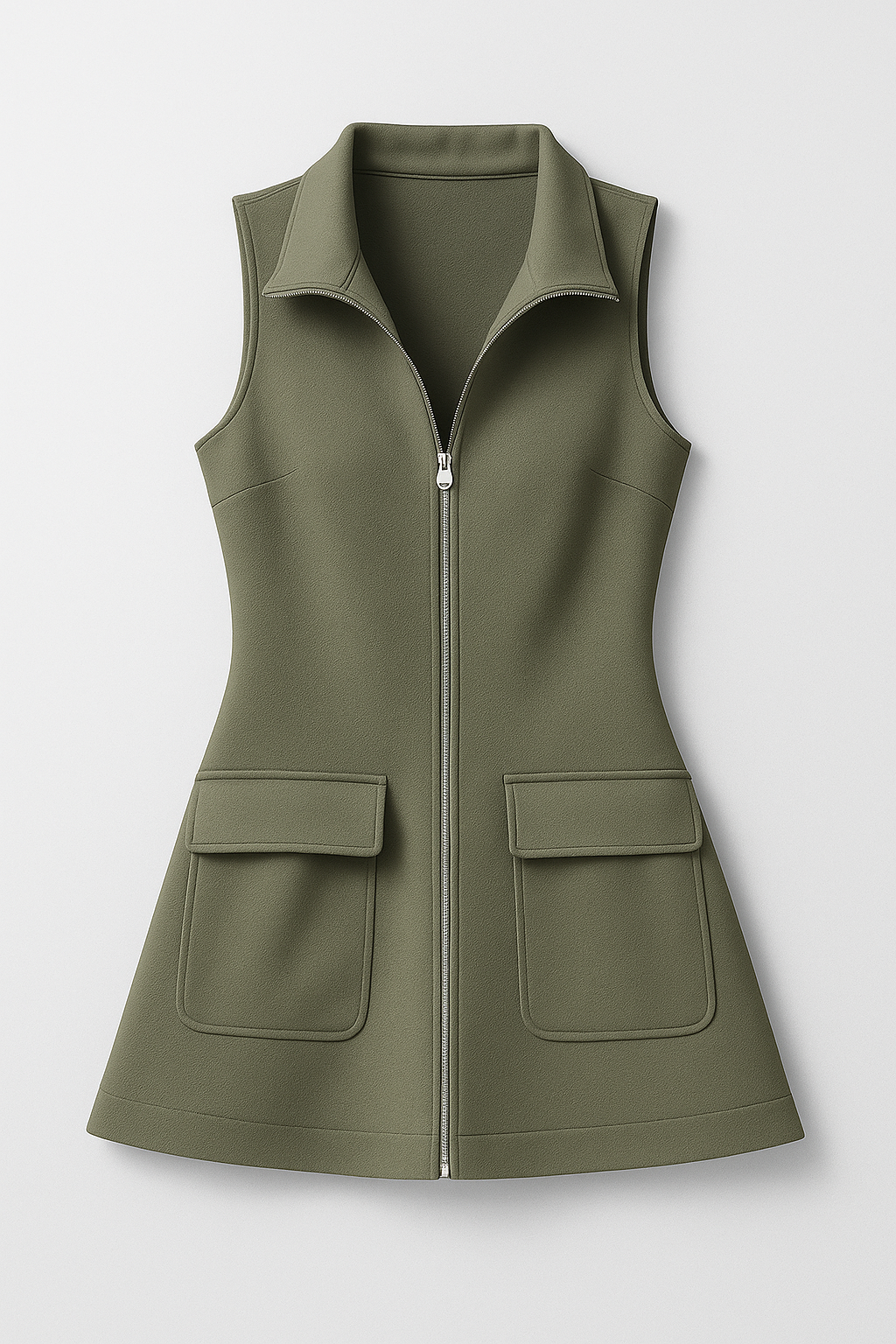 Olivia | Ärmelloses Minikleid mit Reißverschluss und Utility-Taschen