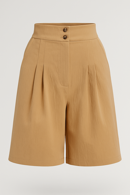 Arabella | Damen Shorts mit Knopf und weitem Bein