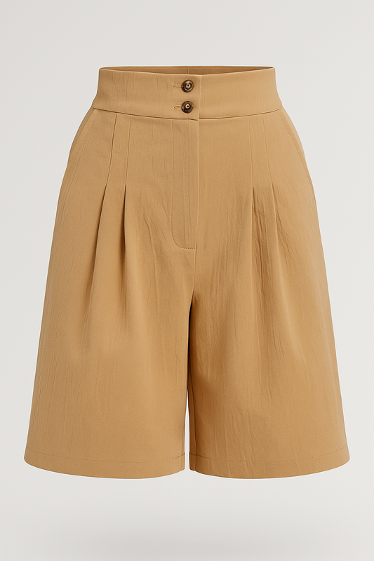 Arabella | Damen Shorts mit Knopf und weitem Bein
