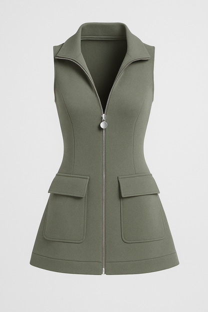 Lillian | Elegantes Minikleid mit Reißverschluss und Taschen