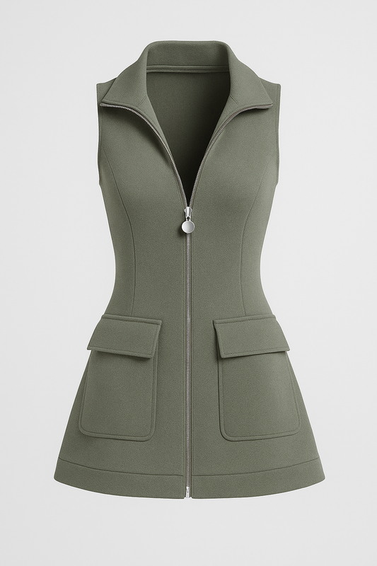 Lillian | Elegantes Minikleid mit Reißverschluss und Taschen