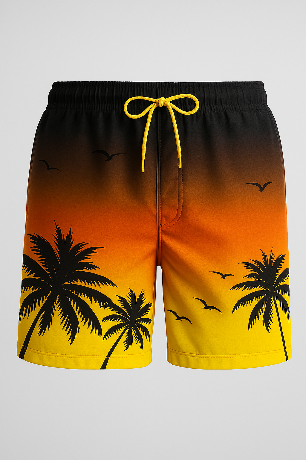 Kai | Herren Badeshorts mit Palmen-Sunset-Print