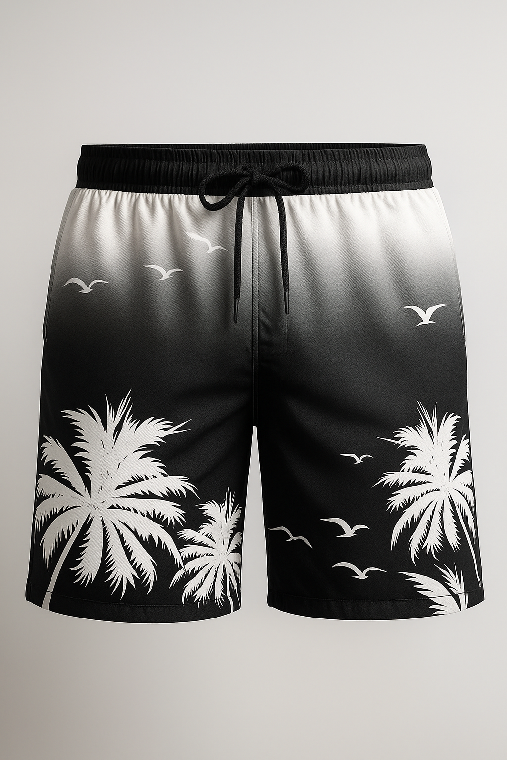 Kai | Herren Badeshorts mit Palmen-Sunset-Print