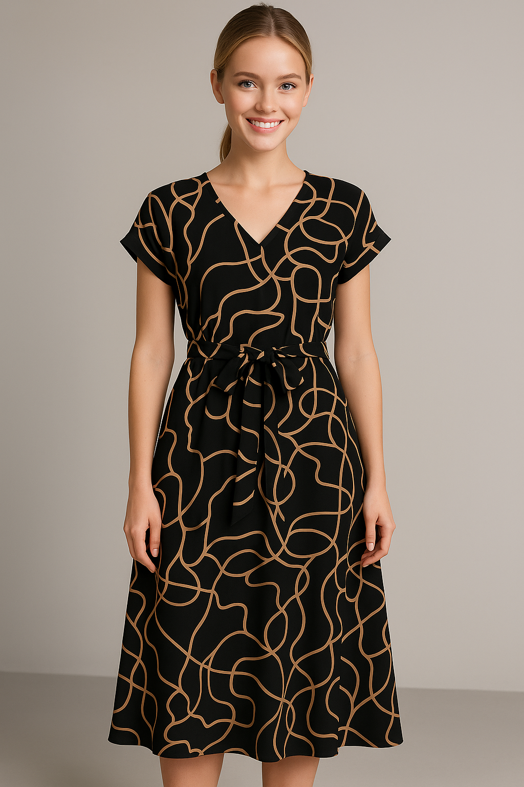 Eliana | Damen V-Ausschnitt Maxikleid