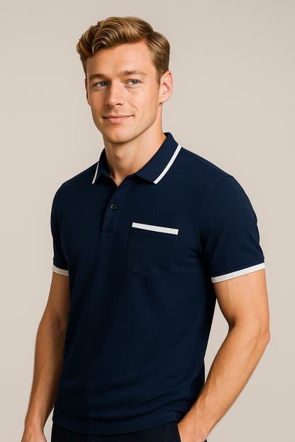 Rue | Elegantes Herren-Polo mit Kontrast-Details