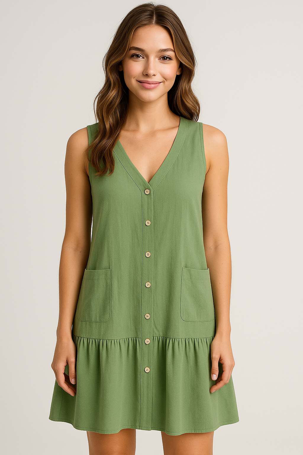 Royce | Fließendes ärmelloses Strandkleid