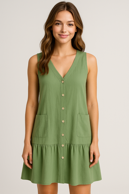 Royce | Fließendes ärmelloses Strandkleid