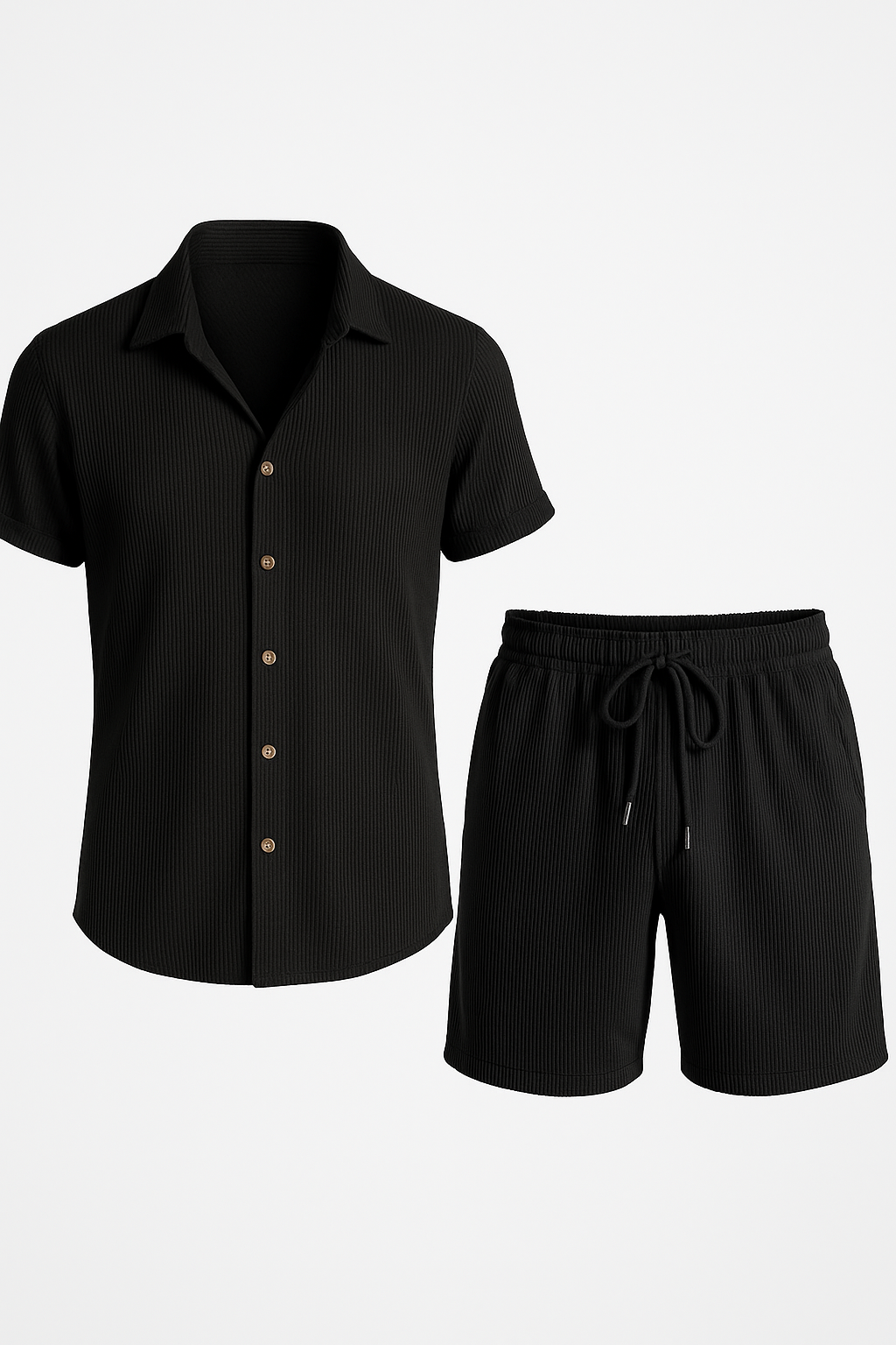 Jasper | Sommerliches Baumwollset mit Kurzarmhemd und elastischen Shorts