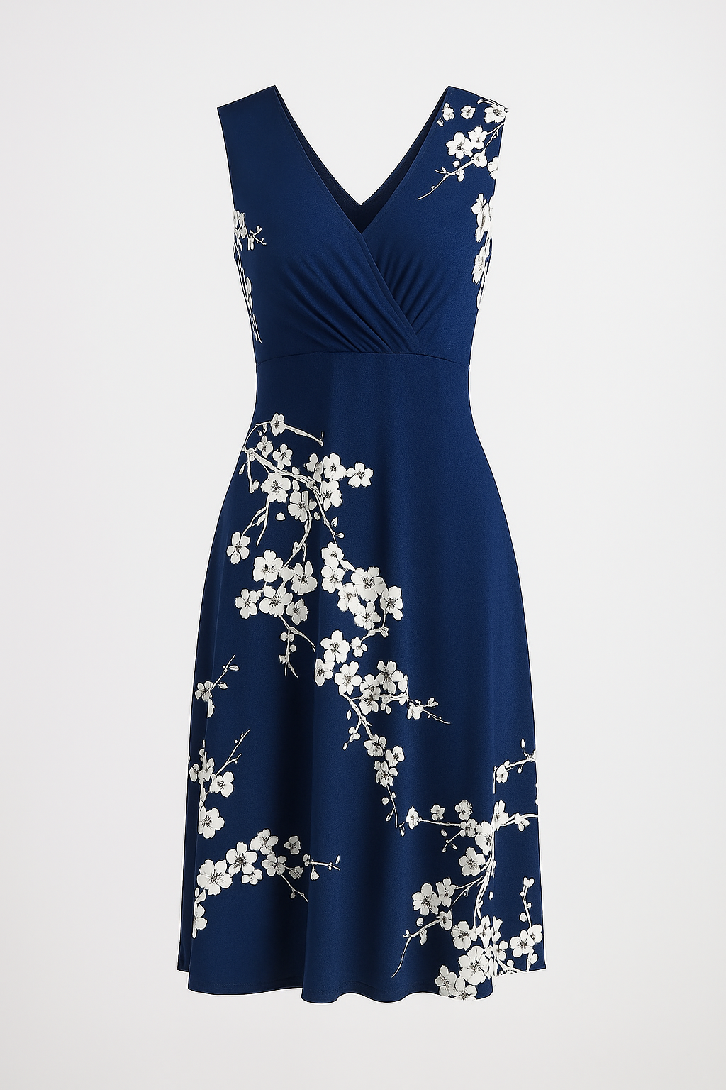 Elliana | Elegantes ärmelloses Sommer-Midikleid mit V-Ausschnitt und Blumenmuster