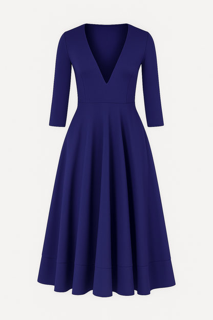 Eleanor | Elegantes Midikleid mit V-Ausschnitt