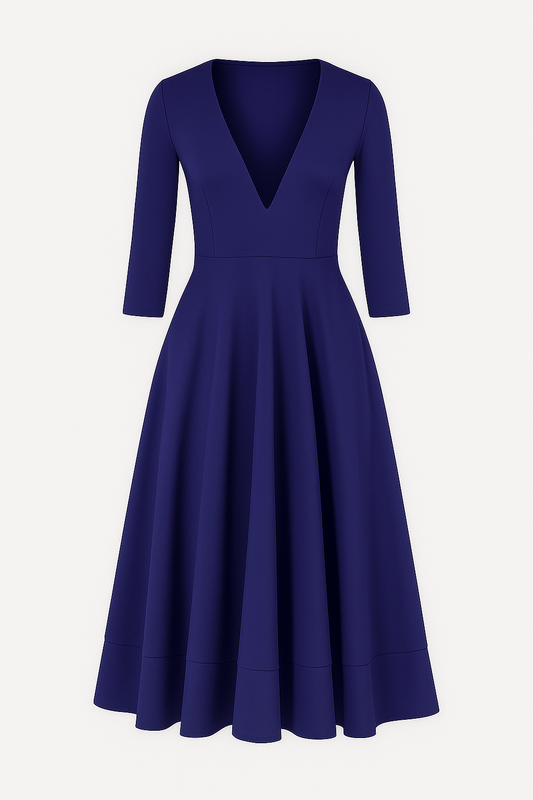 Eleanor | Elegantes Midikleid mit V-Ausschnitt