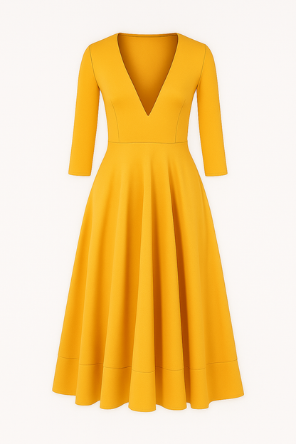 Eleanor | Elegantes Midikleid mit V-Ausschnitt