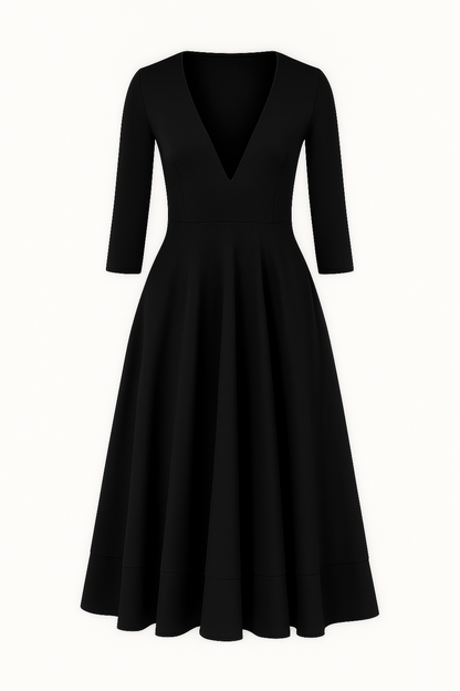 Eleanor | Elegantes Midikleid mit V-Ausschnitt