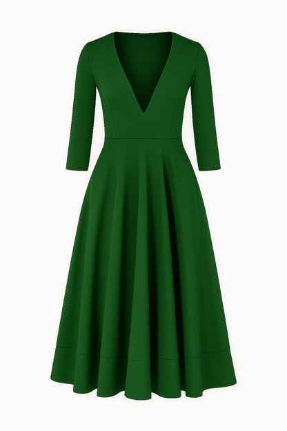 Eleanor | Elegantes Midikleid mit V-Ausschnitt