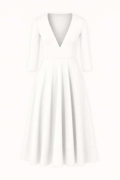 Eleanor | Elegantes Midikleid mit V-Ausschnitt