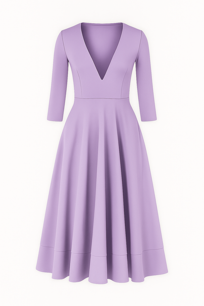 Eleanor | Elegantes Midikleid mit V-Ausschnitt