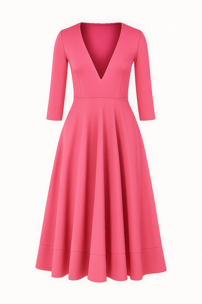 Eleanor | Elegantes Midikleid mit V-Ausschnitt