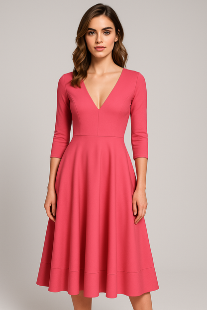 Eleanor | Elegantes Midikleid mit V-Ausschnitt