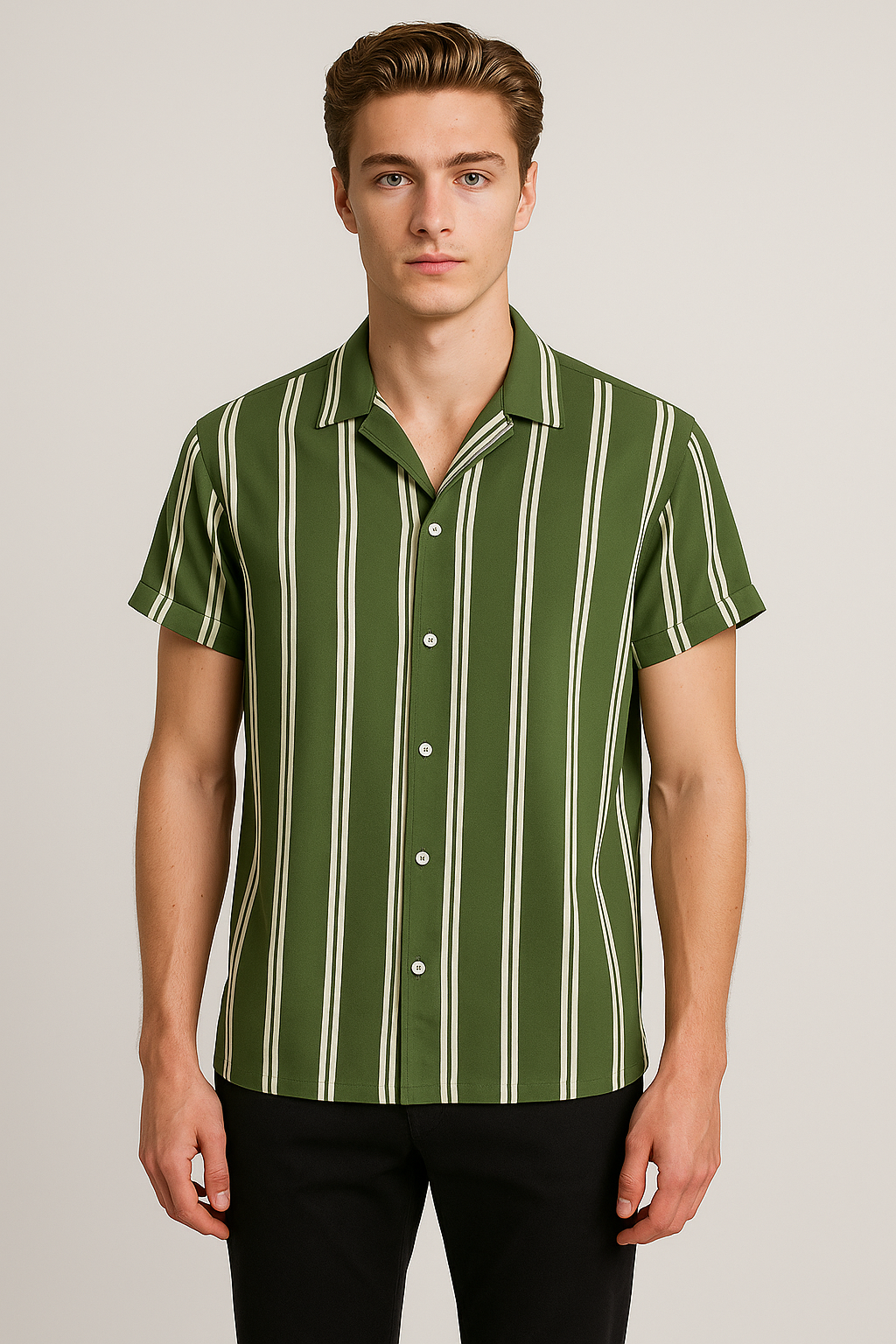 Jonas | Lässiges gestreiftes Button-Up-Hemd