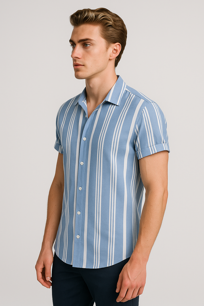 Jonas | Lässiges gestreiftes Button-Up-Hemd