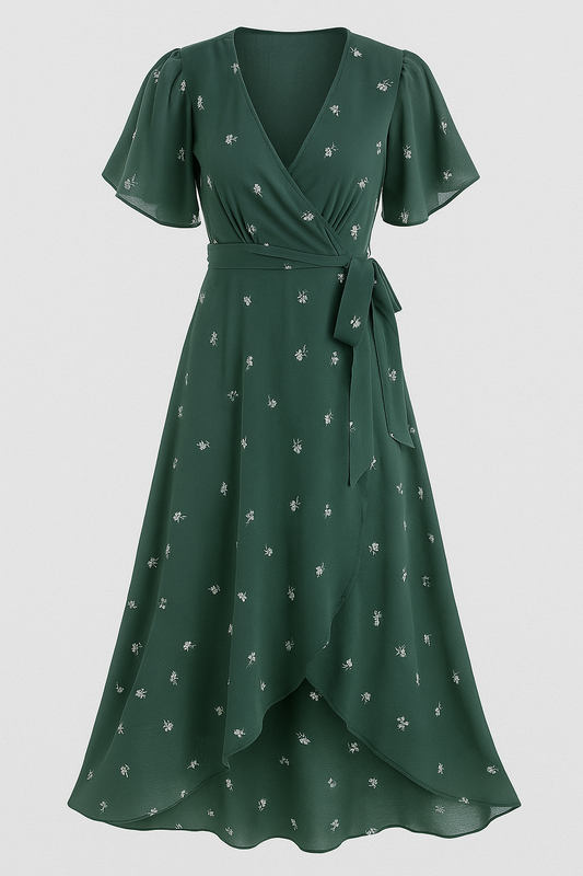 Aleyn | Elegantes Blumenkleid in Midilänge