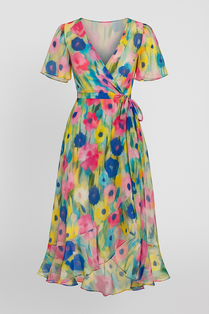 Aleyn | Elegantes Blumenkleid in Midilänge