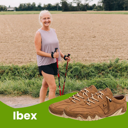 Ibex - ergonomischer, schmerzlindernder & wasserdichter Leder-Barfußschuh für sicheres, gelenkschonendes Gehen für Senioren