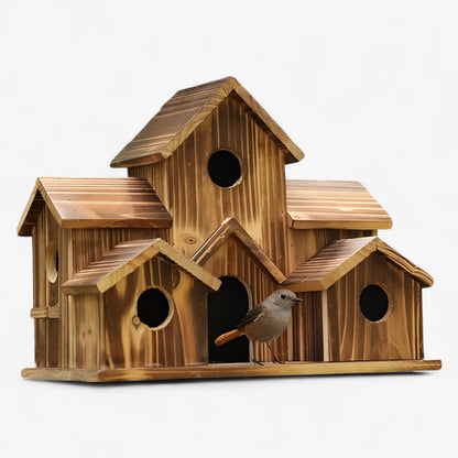 Handgefertigtes Vogelhaus mit 6 Löchern