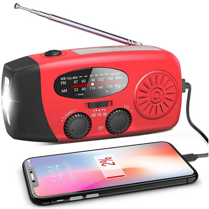 SolarSafe - Notfallradio & Taschenlampe mit Solar- und Handaufladung!