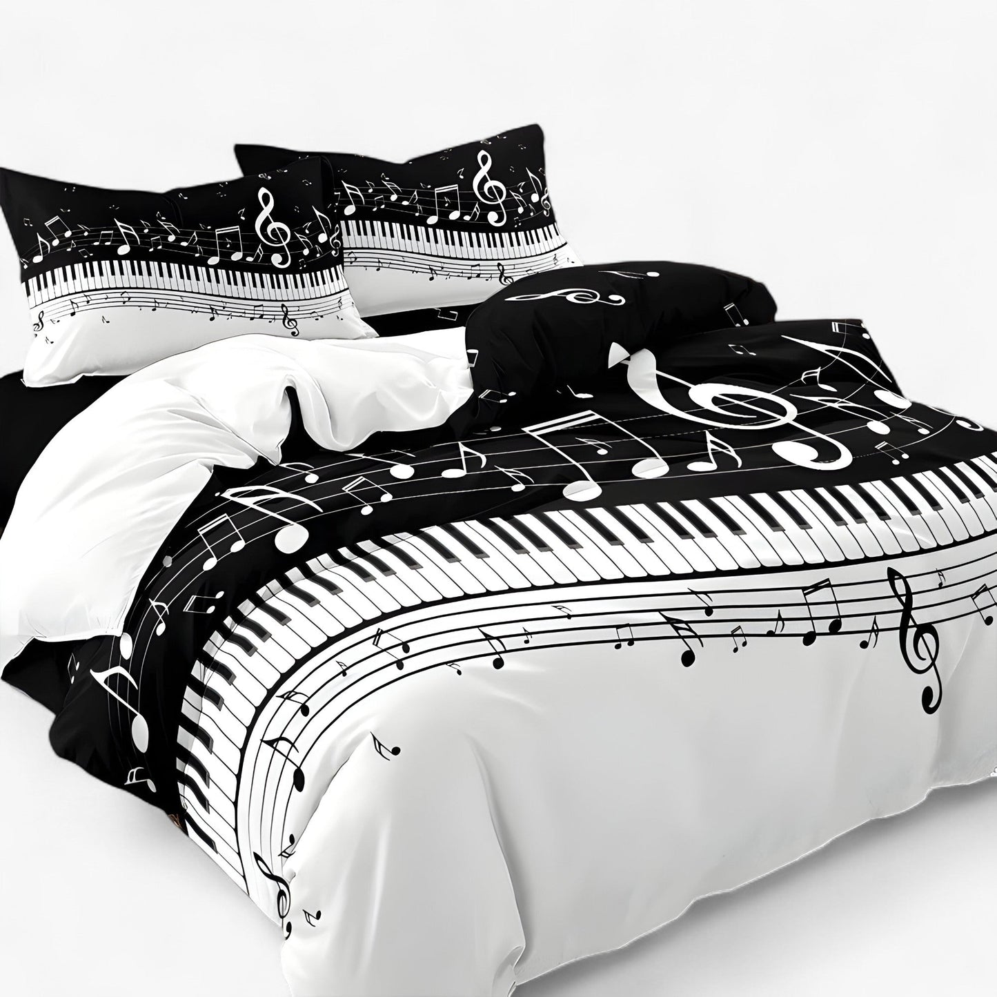 Luxe Layers - Muziek Piano Notitie Dekbedovertrek Beddengoed Set
