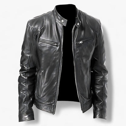 Basile | Lederjacke für Männer für Motorrad - Slim Fit und Windschutz