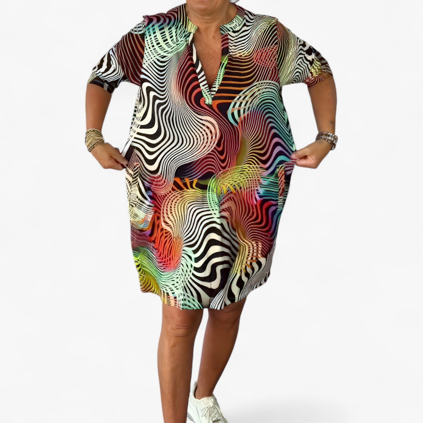 Katherine | Dehnbares Kleid mit V-Ausschnitt für Frauen