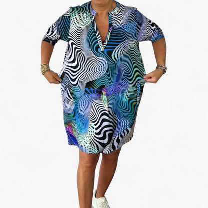 Katherine | Dehnbares Kleid mit V-Ausschnitt für Frauen