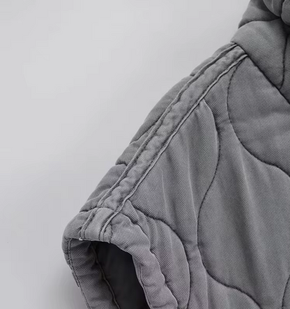 Graue Ärmellose Baumwollweste – Thalia