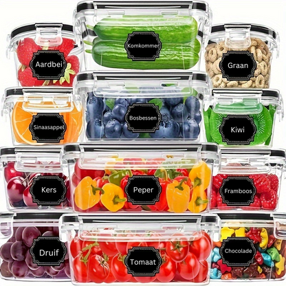 Luftdichte Lebensmittelbehälter mit Schnappverschluss - 12er-Set