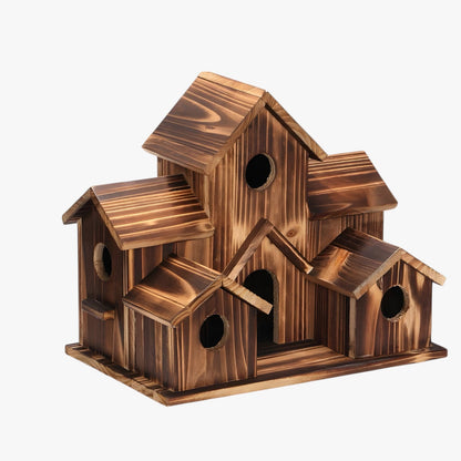 Handgefertigtes Vogelhaus mit 6 Löchern