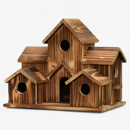 Handgefertigtes Vogelhaus mit 6 Löchern
